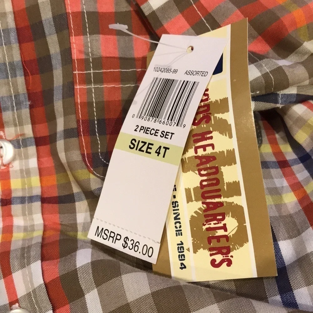 2/$25 KIDS HEADQUARTERS Plaid Two Piece Set Size 4T